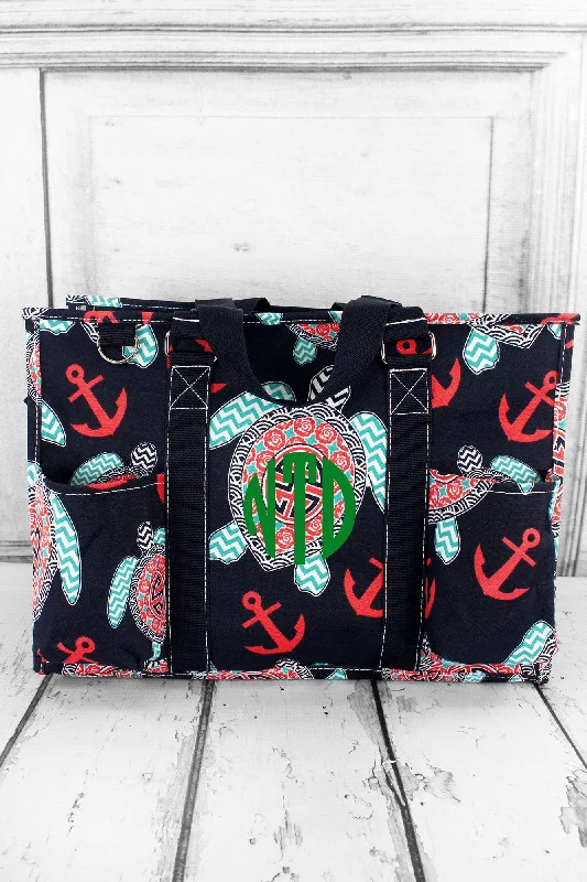 Preppy Under the Sea Utility Tote with Navy Trim