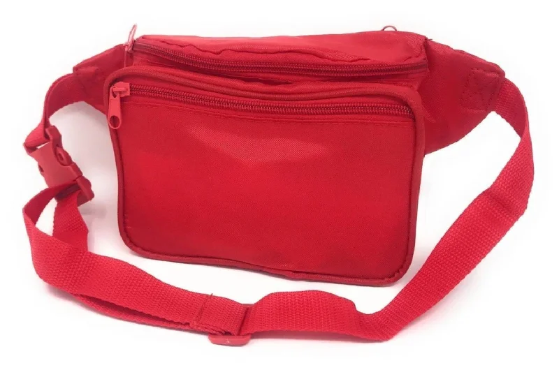 Three Pockets Nylon Fanny Pack W/Large Imprint Area