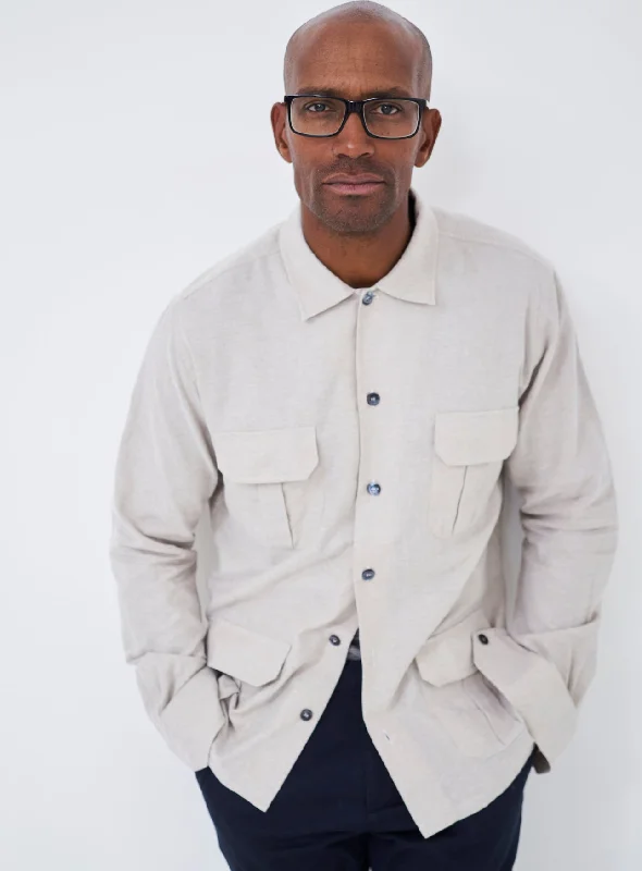 Sustainable Oatmeal Flannel Over-Shirt