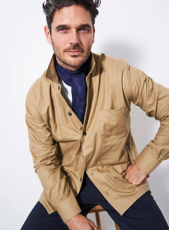 Eco-Conscious Cotton Khaki Shirt-Jacket