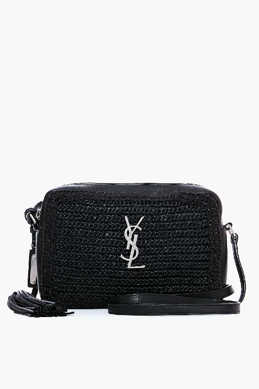 Saint Laurent Black Raffia Camera Bag