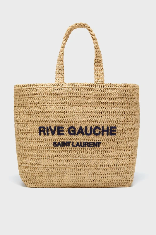 Saint Laurent Raffia Rive Gauche Tote Bag