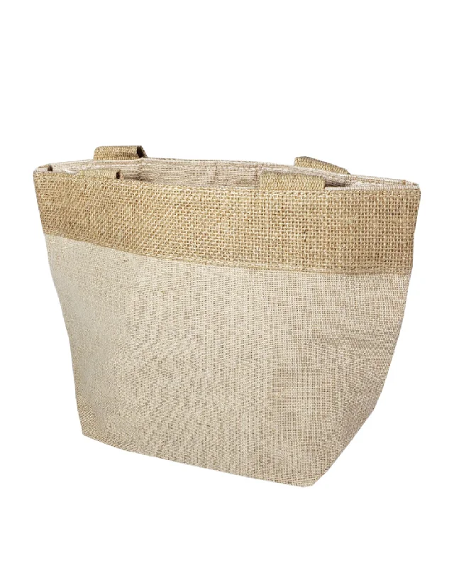 Small Fancy Burlap Bags - JuCo Tote Bags  (Jute & Cotton Blend) - TJ893