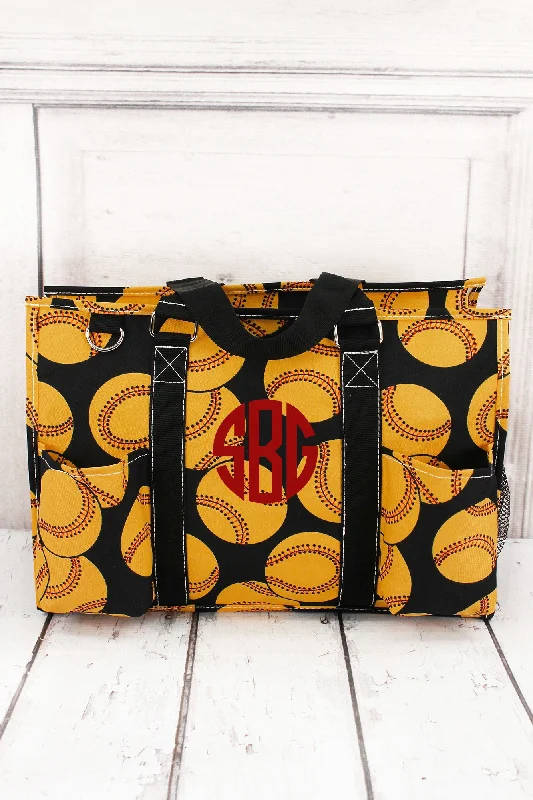 Softball Utility Tote with Black Trim