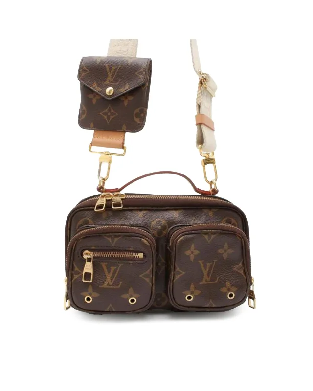 Monogram Canvas Utility Satchel with Vachetta Leather Handle and Detachable Strap