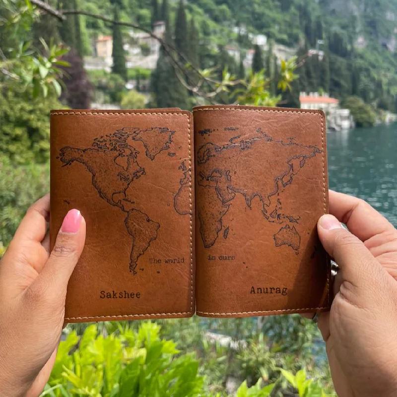 The World is Ours - Personalized Couple Passport Cover