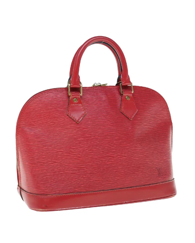 Red Epi Leather Hand Bag with Dust Bag and Box (63961)