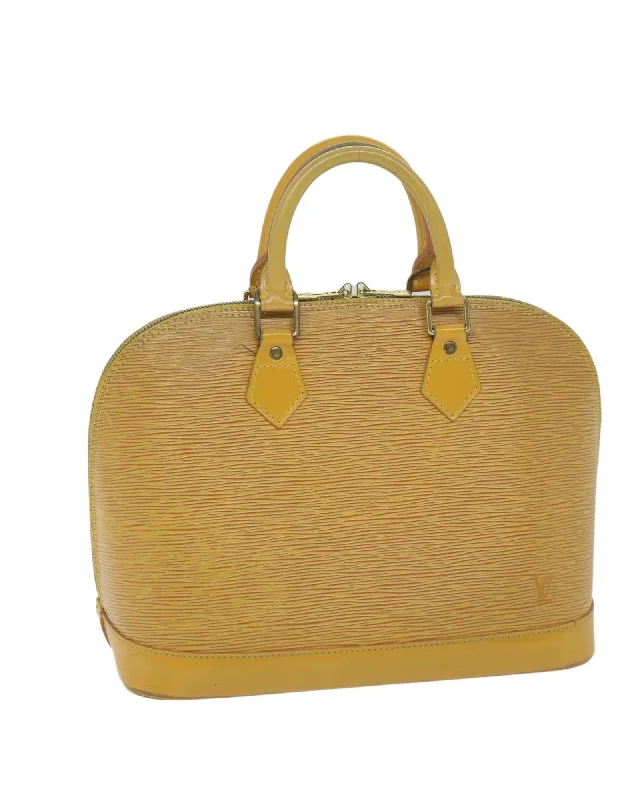 Epi Leather Hand Bag with Tassili Yellow Color and Gold-tone Hardware