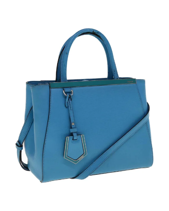 Light Blue Leather 2-way Hand Bag