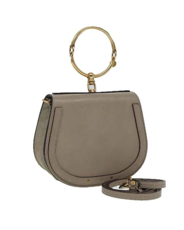 Leather 2-Way Handbag with Shoulder Strap and Dust Bag