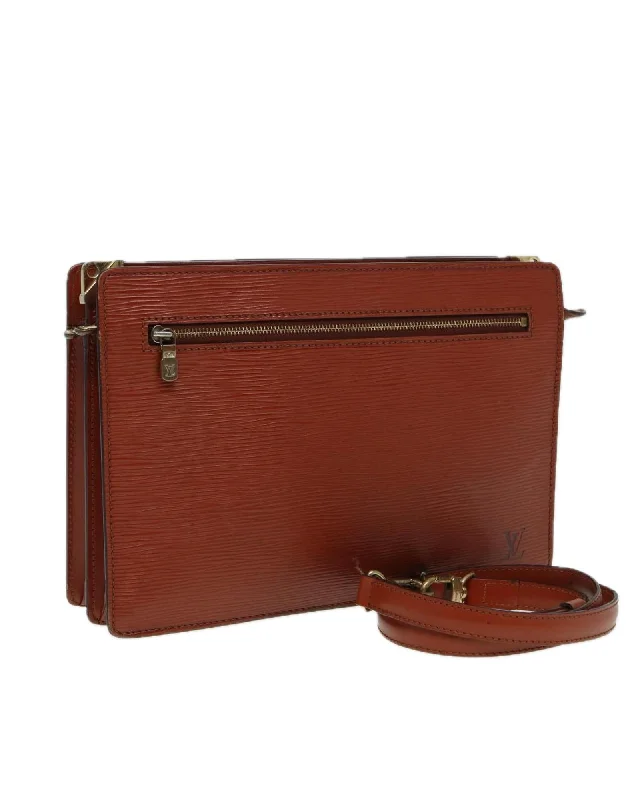 Epi Leather Clutch Bag with Shoulder Strap