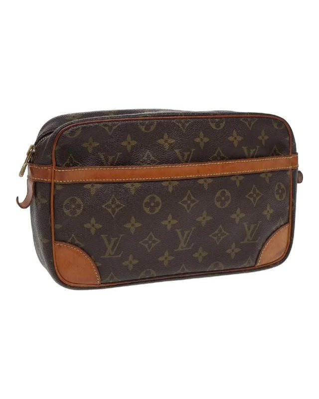 Monogram Canvas Clutch Bag with Storage Odor