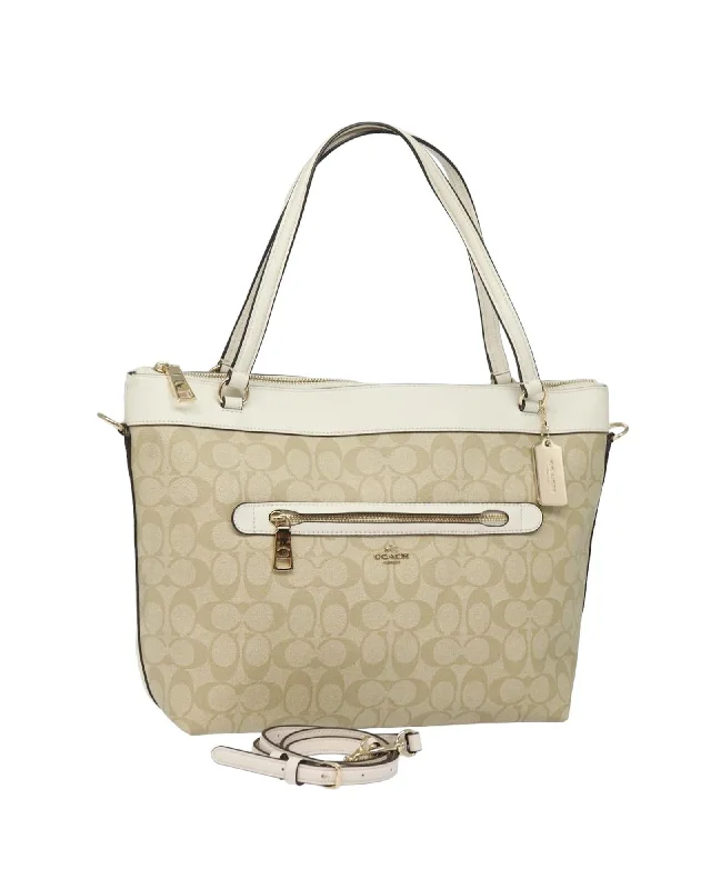 Signature PVC Leather 2-Way Tote Bag with Shoulder Strap