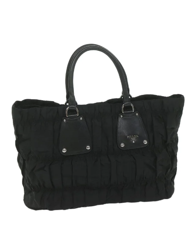 Black Nylon Hand Bag with Accessories - Made in Italy