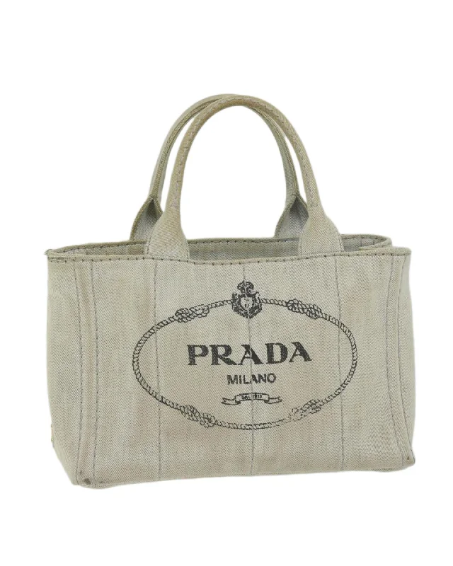 Canvas White Hand Bag with Guarantee Card by Prada