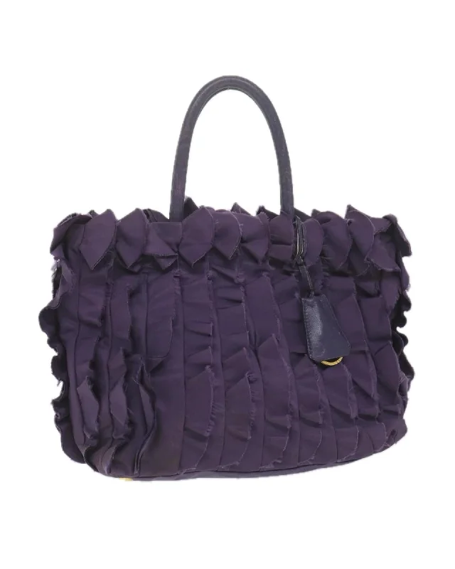 Authentic Purple Nylon Prada Hand Bag