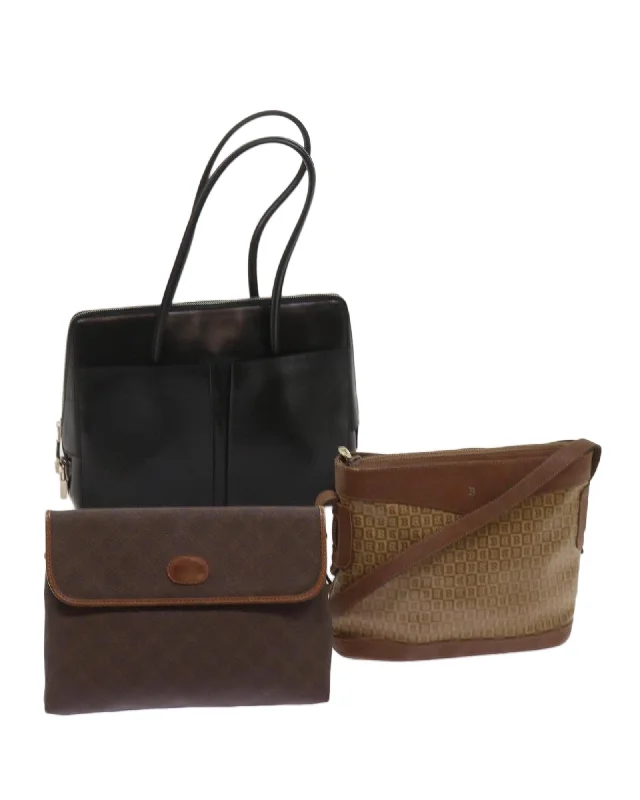 Leather Shoulder Hand Bag 3-Piece Set