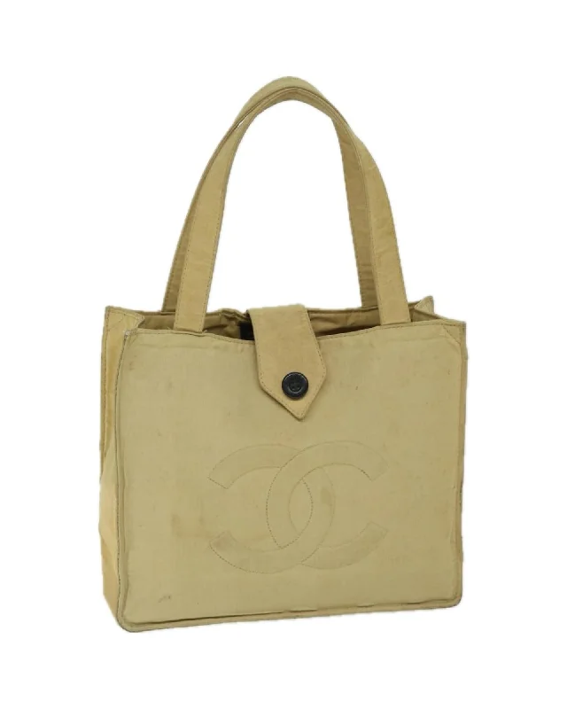 Beige Nylon CC Hand Bag