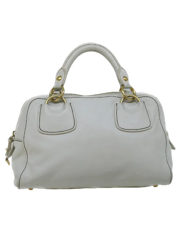 White Leather Hand Bag by Miu Miu