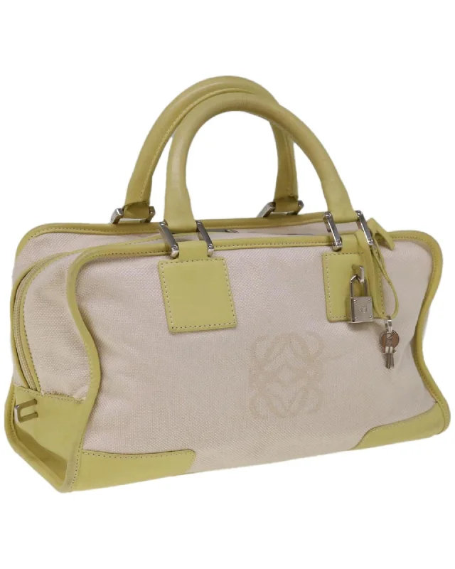 Canvas White Hand Bag by LOEWE