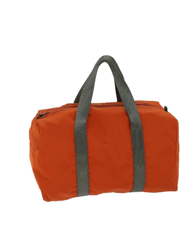 Orange Nylon Sports Hand Bag