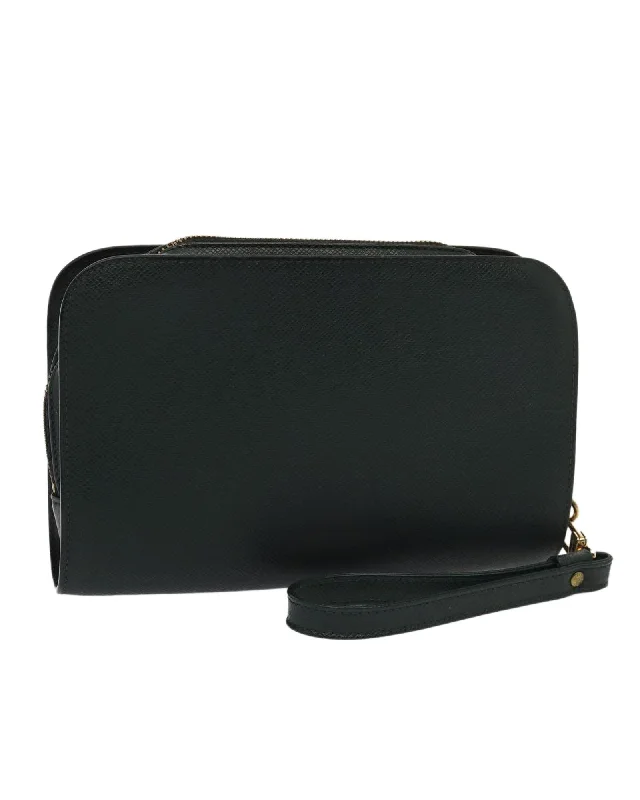 Taiga Leather Clutch Bag with Epicea Finish