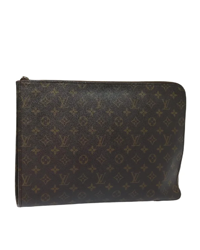 Monogram Canvas Clutch Bag with Document Holder