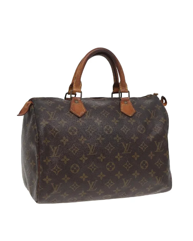 Monogram Canvas Speedy 30 Hand Bag with Leather Trim