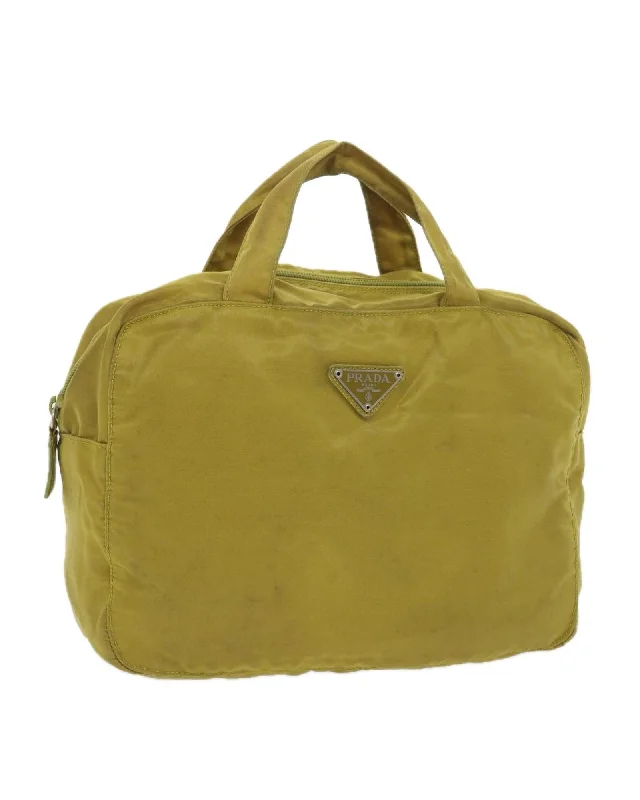 Yellow Nylon Hand Bag