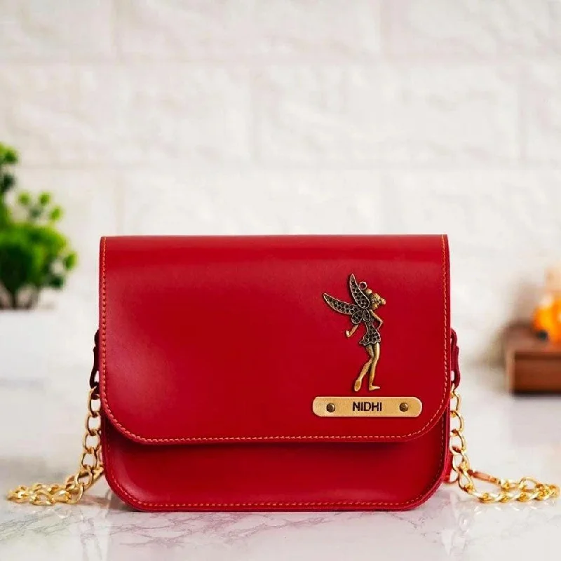 Personalized Sling Bag For Women (Shine Red)