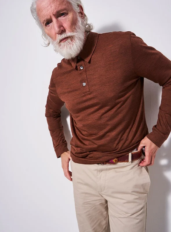 Men's Eco-Friendly Hazel Long Sleeve Polo Made with Recycled ZQ Merino